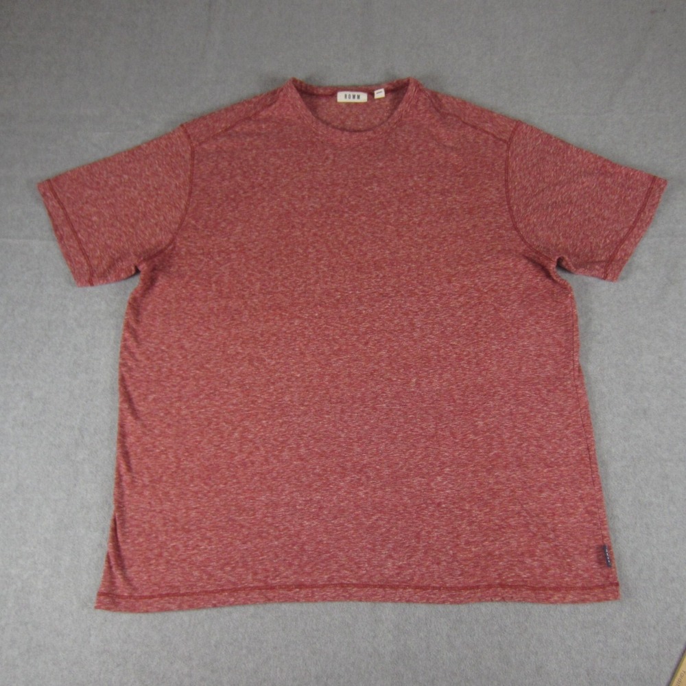 Rowm Shirt‎ Men XL Brick Red Regular Fit Short Sleeve Textured Knit Pullover